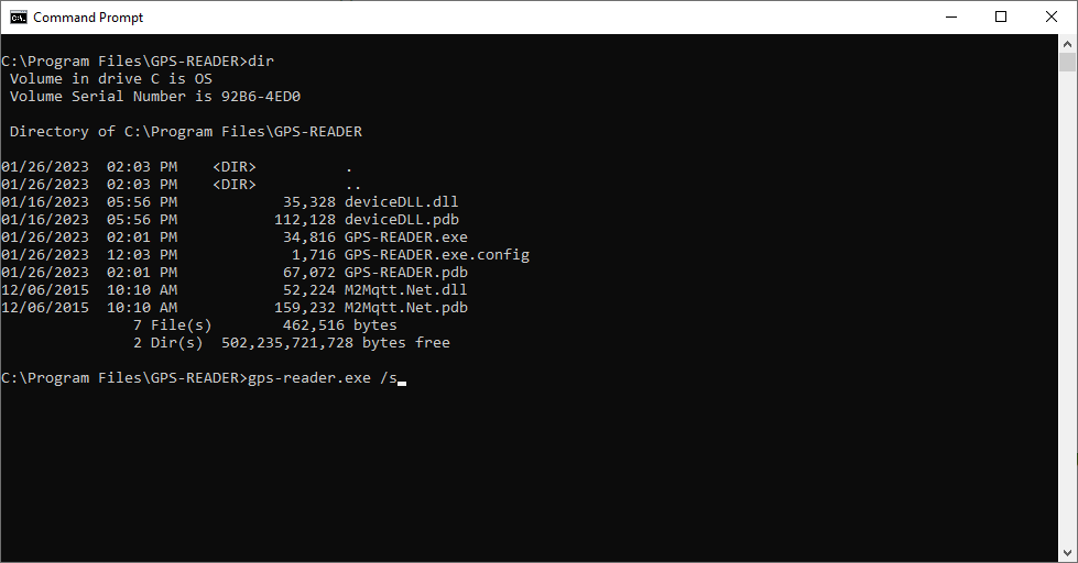 Executing the program from the command-prompt