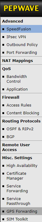 Select the Advanced menu